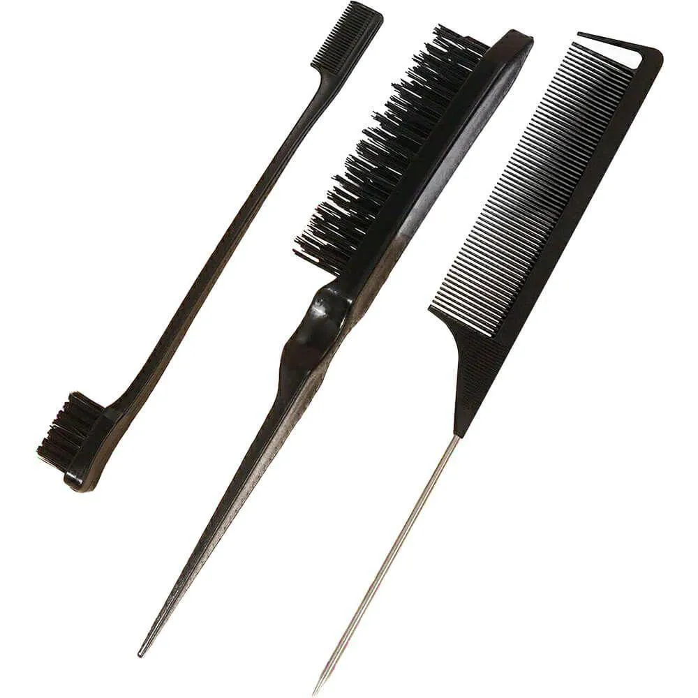 Nobrand - Kit Pentes e Escovas para Mechas e Finalização Preto (3 Produtos)