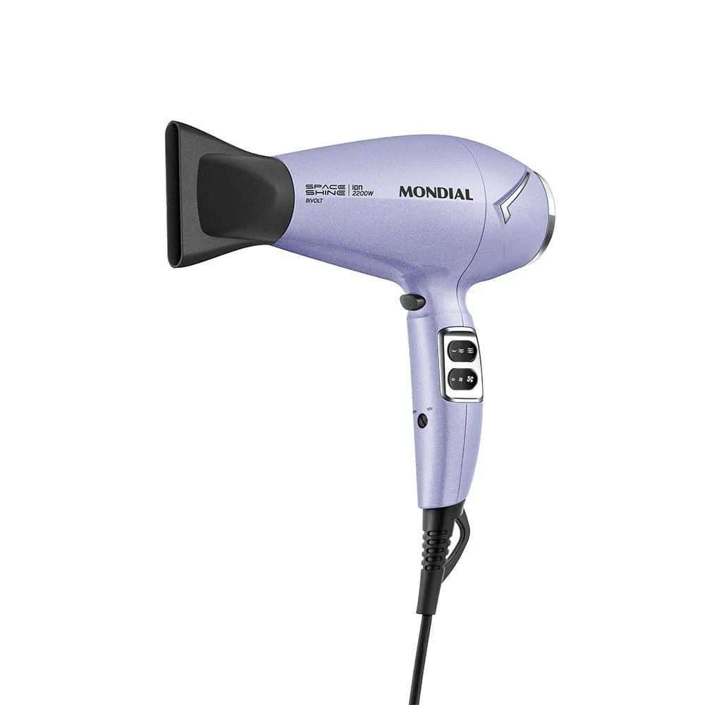 Secador de Cabelos Space Shine Mondial Lilás Bivolt - Sc-21-Bi