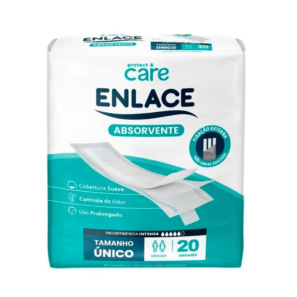 Absorvente Enlace Adulto Care - Embalagem com 20 Unidades