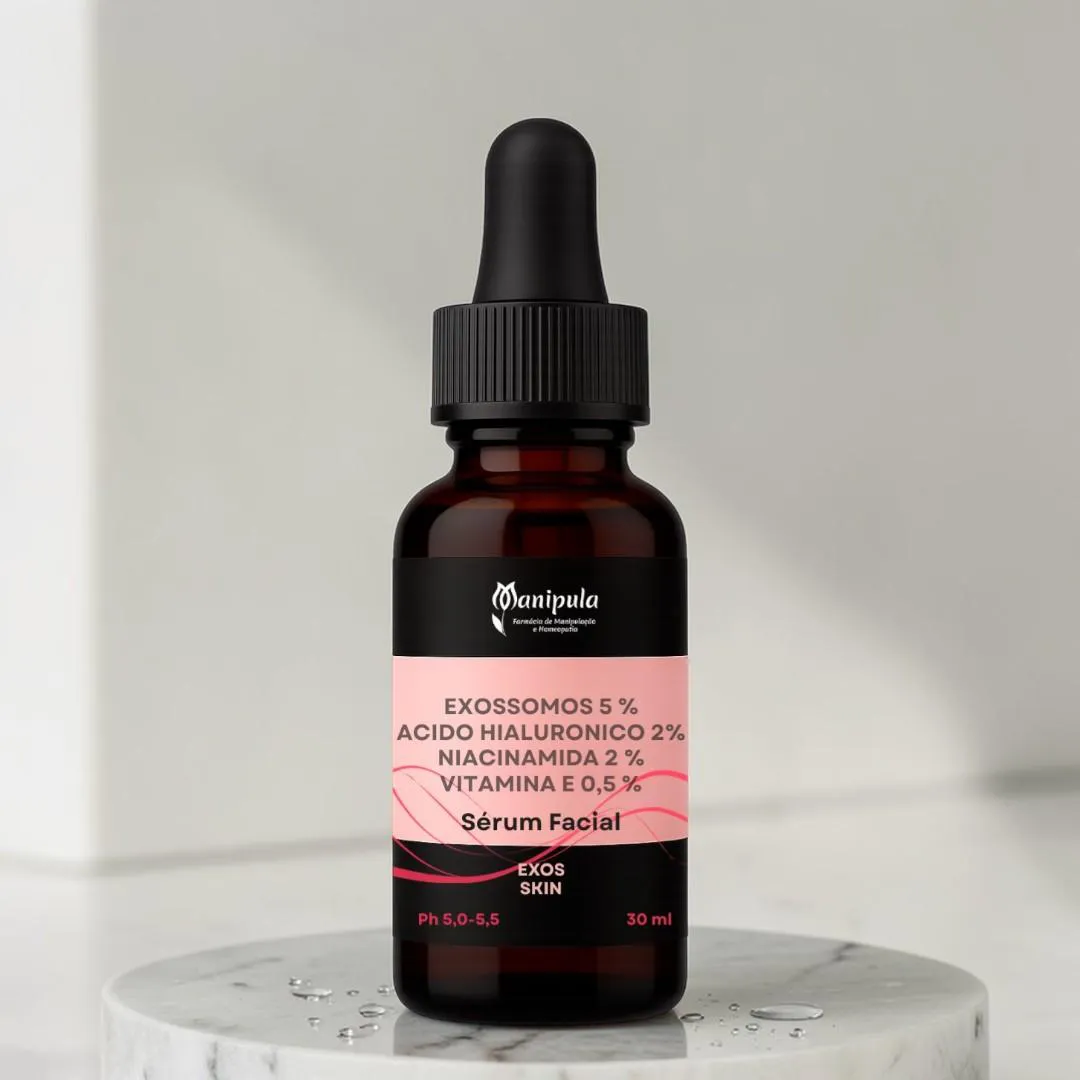 Sérum com Exossomos 5 % + Ácido Hialurônico 2 % + Niacinamida 2 % + Vitamina e 0,5 % | Exos Skin - 30 Ml