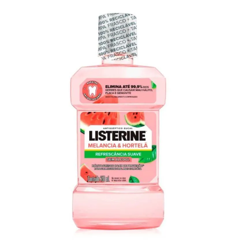 Listerine Melancia e Hortelã sem Álcool Antisséptico Bucal 250Ml