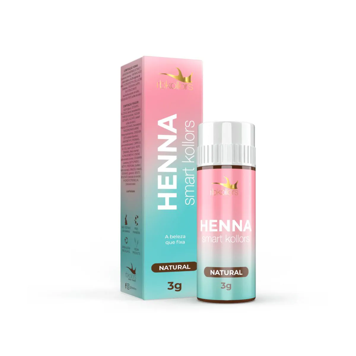 Henna Smart Kollors para Sobrancelha 3G +Ativador Rb Kollors Natural