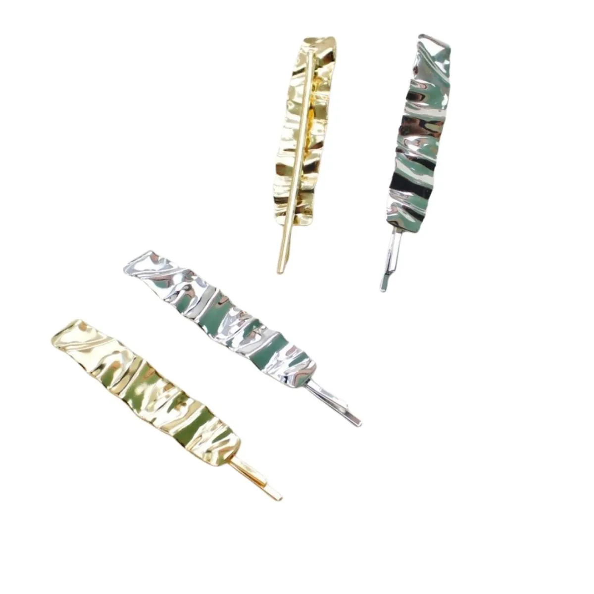 Duo de Grampos para Cabelo Metal Dourado Luxo