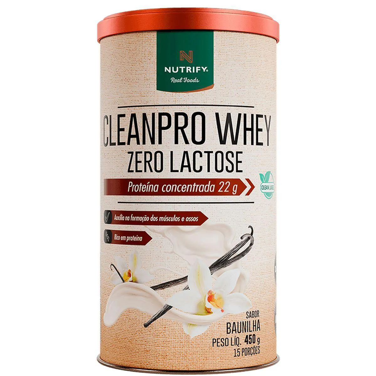 Cleanpro Whey Zero Lactose - 450G Baunilha - Nutrify