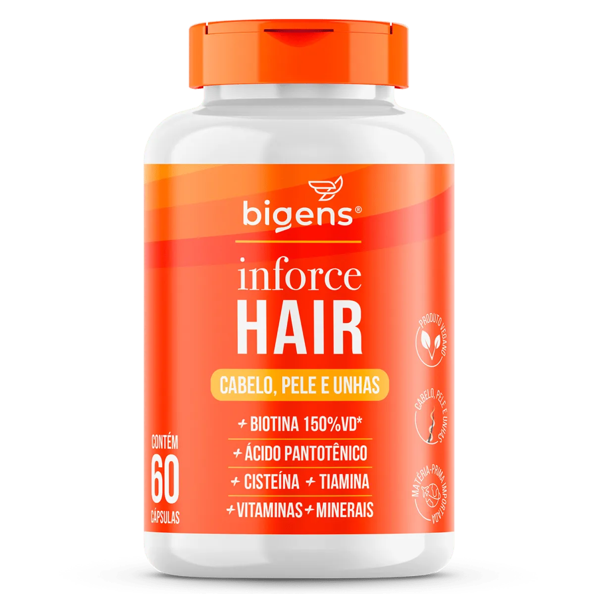 Inforce Hair ® Pele e Unhas, 60 Cápsulas, Bigens