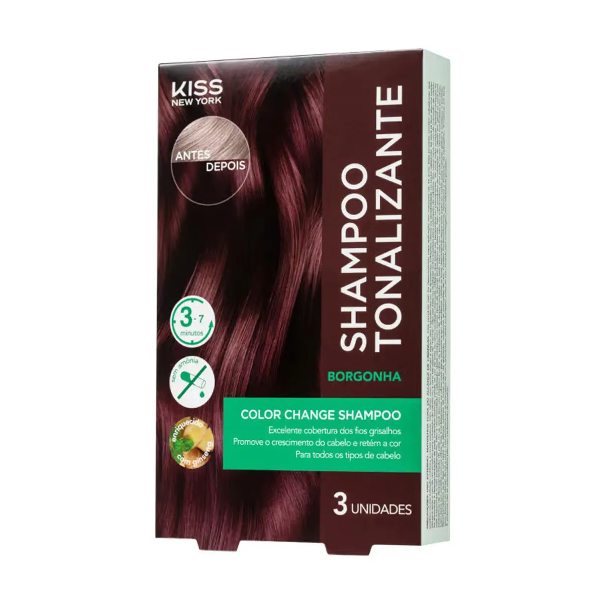 Kiss New York Color Change Shampoo Tonalizante Borgonha