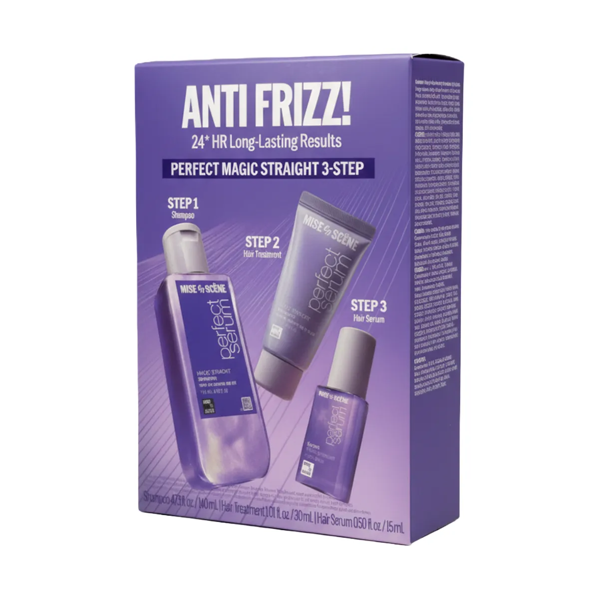 Kit Mise En Scène Perfect Magic Straight Trio Shampoo 140ml + Tratamento 30ml + Sérum 15ml