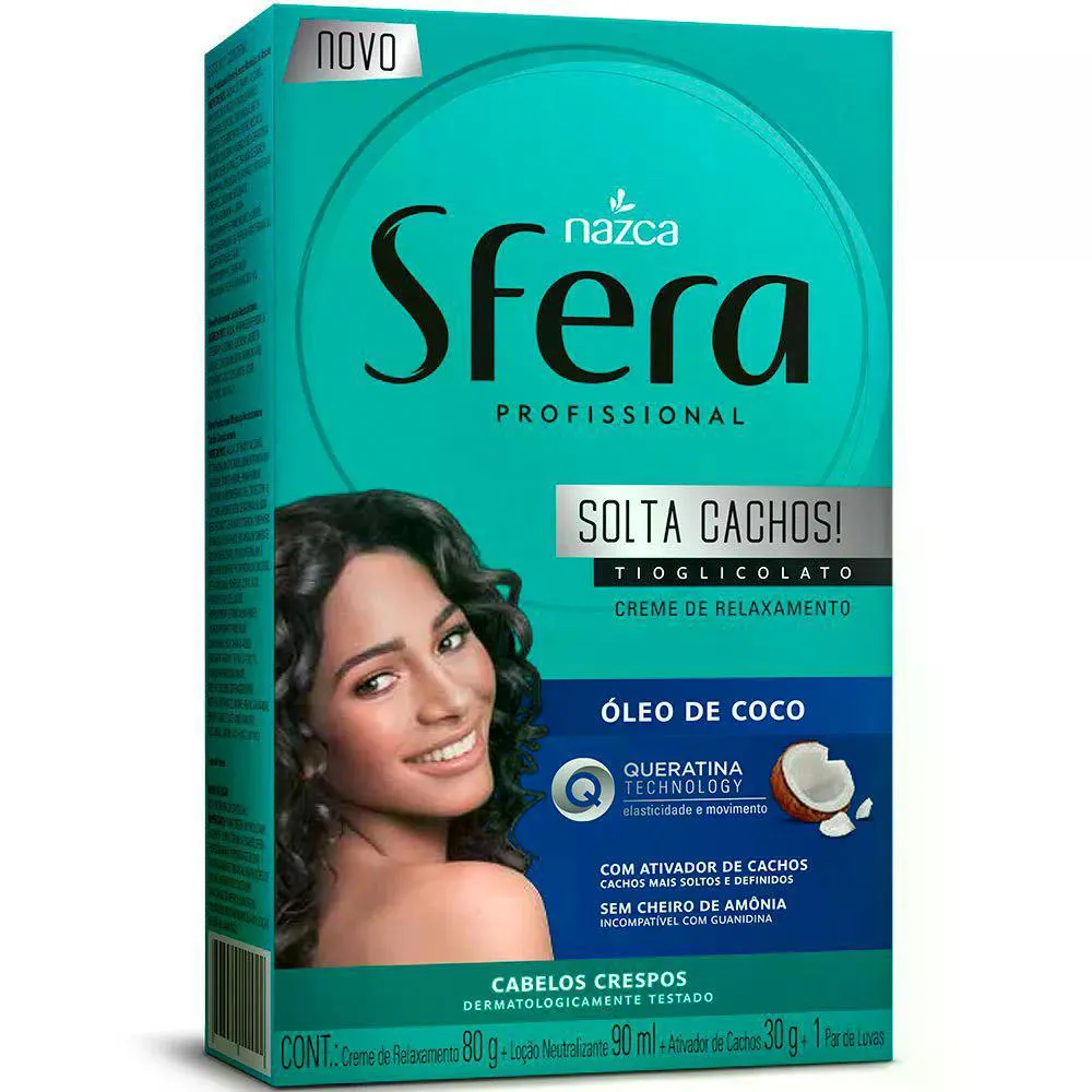 Creme Alisante Sfera Óleo de Coco Solta Cachos