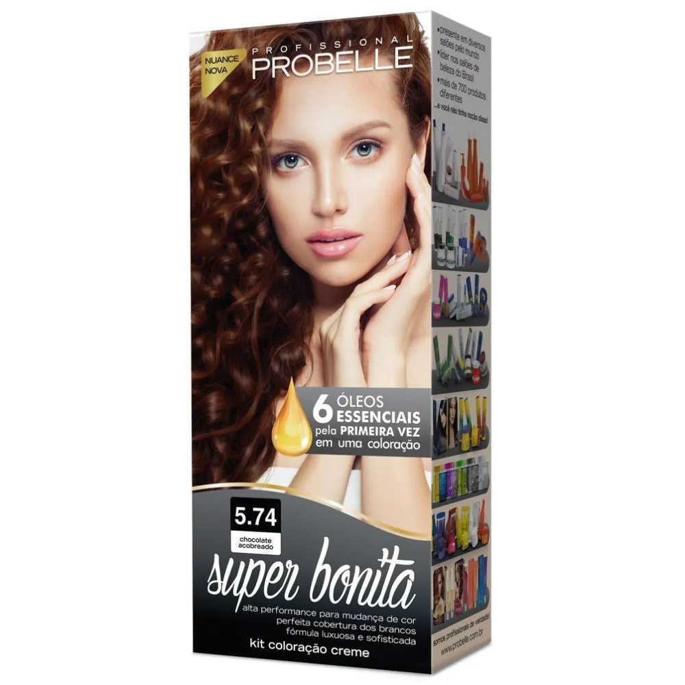 Tintura Probelle Super Bonita 5.74 Chocolate Acobreado