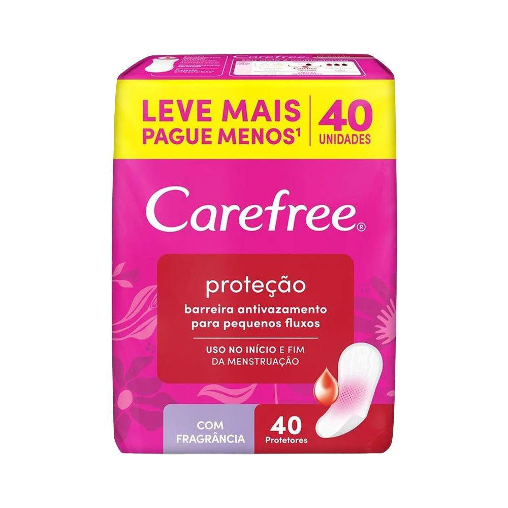 Absorvente Carefree Protetor Diário com Perfume Leve Mais Pague Menos - Embalagem com 40 Unidades