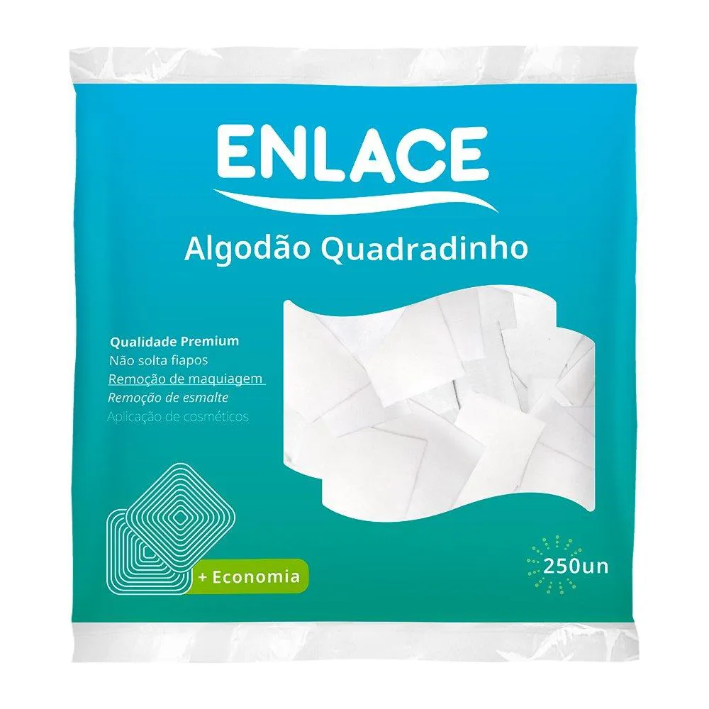 Algodão Enlace Quadradinhos - Embalagem com 250 Unidades