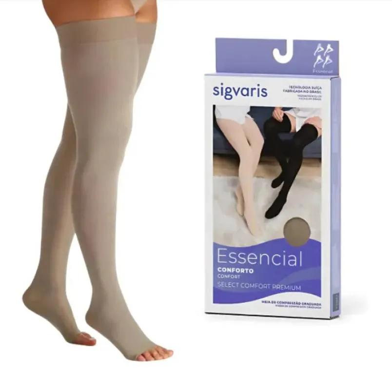 Meia de Compressão Select Comfort Premium 20-30 Mmhg Af Ponteira Aberta - Sigvaris P2