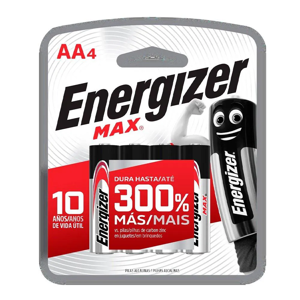 Pilha Energizer Alcalina Max Aa - Embalagem com 4 Unidades