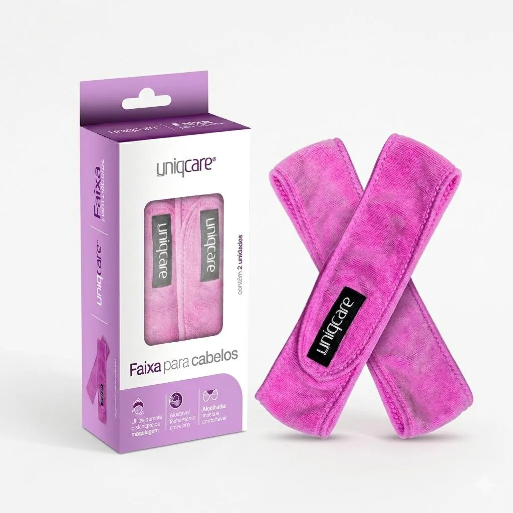 Faixa para Cabelo Skin Care Limpeza de Pele Uniqmed 2 Un Lilás Uniqcare