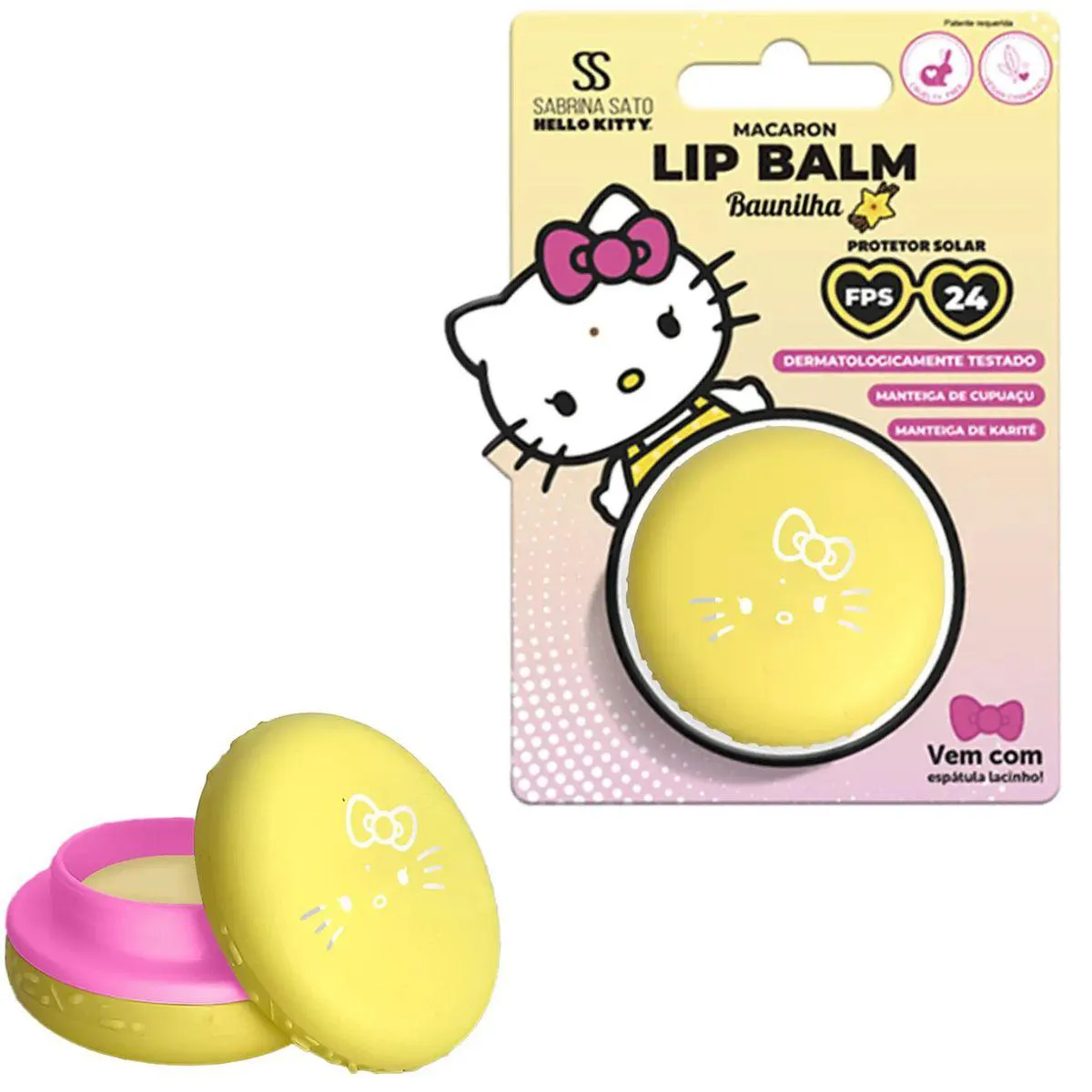 Lip Balm Macaron Fps 24 Baunilha Hello Kitty Sabrina Sato 8G