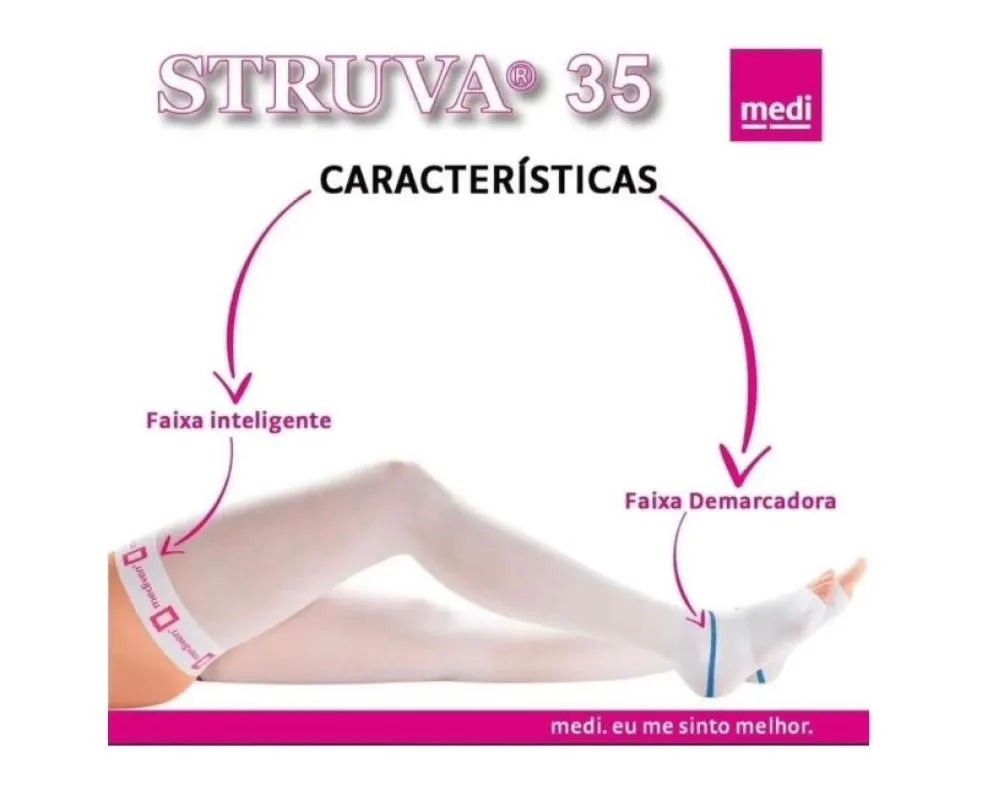 Meia de Compressão Struva 35 7/8 Meia Coxa com Faixa de Silicone - Mediven IV