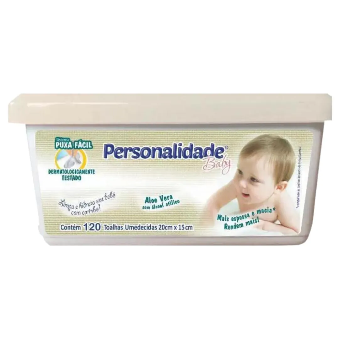 Lenço Umedecido Personalidade Estojo com 120 Toalhas
