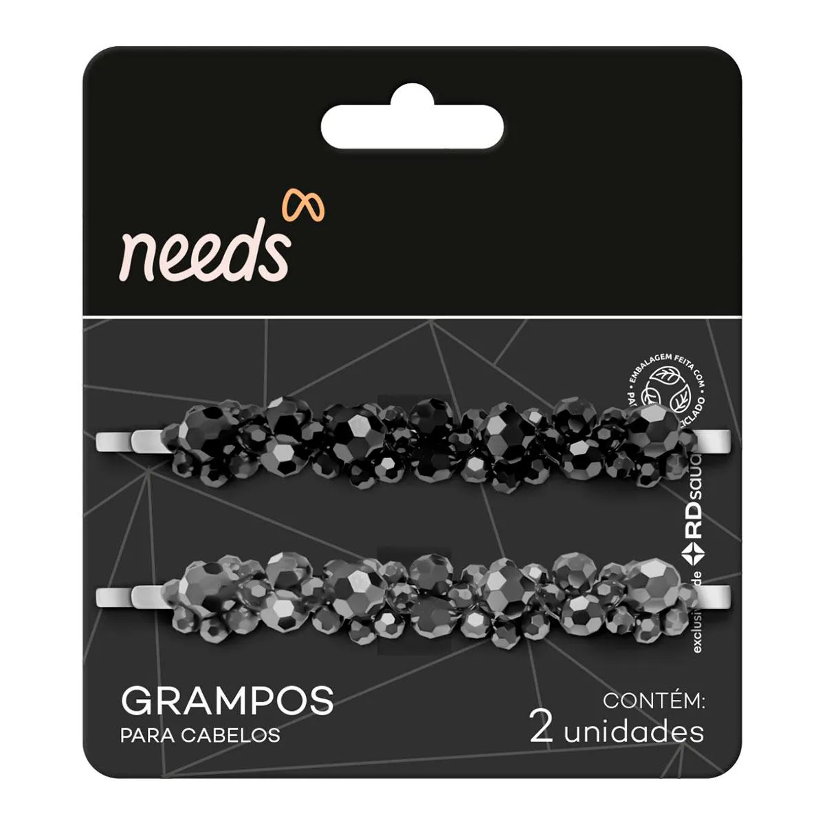 Grampo para Cabelo com Beads Needs 2 Unidades