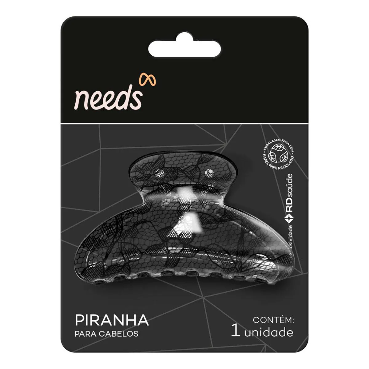 Piranha para Cabelo Needs Plástico Renda 1 Unidade