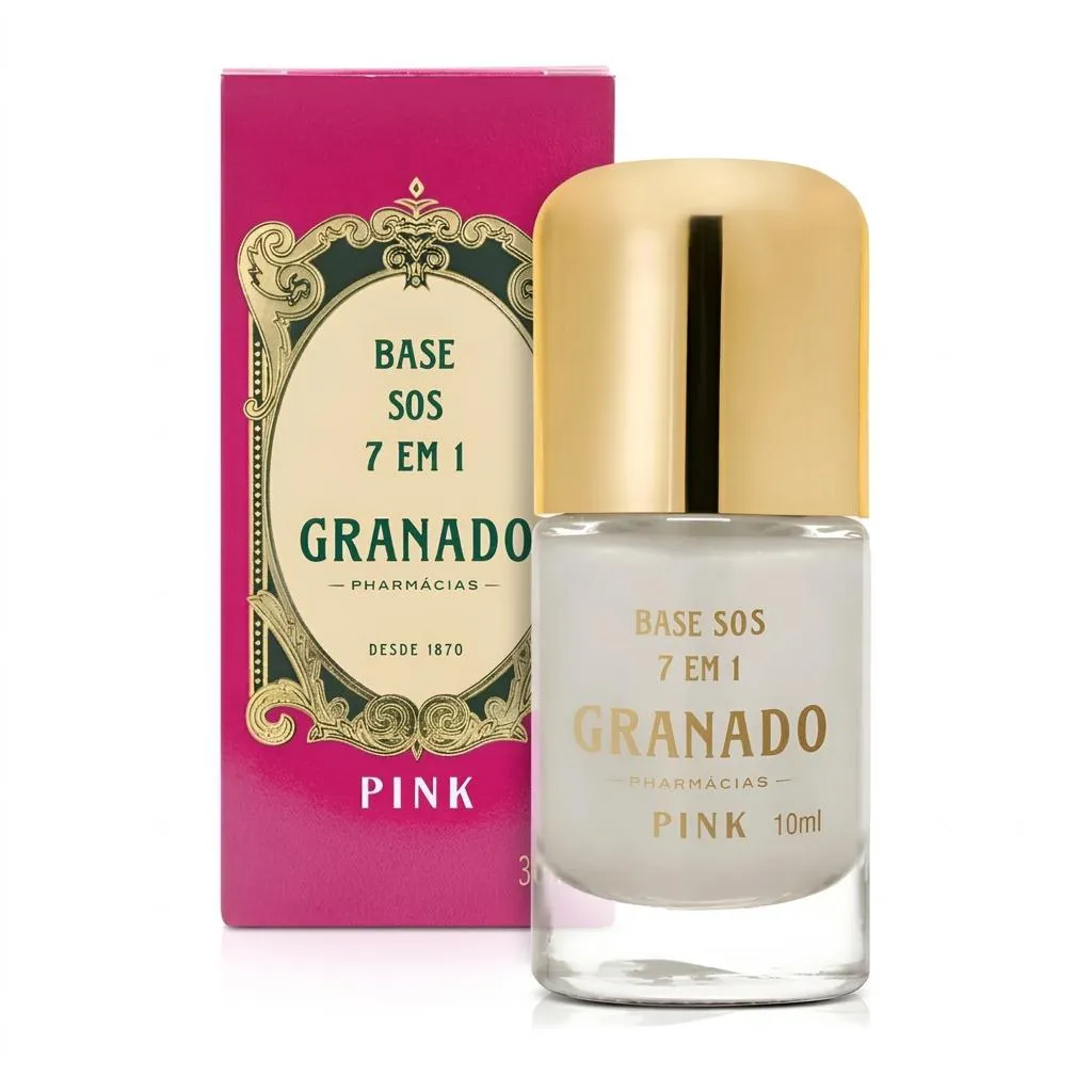 Esmalte Base Fortalecedora de Unhas Sos 7 em 1 Granado Pink Transparente 10 Ml