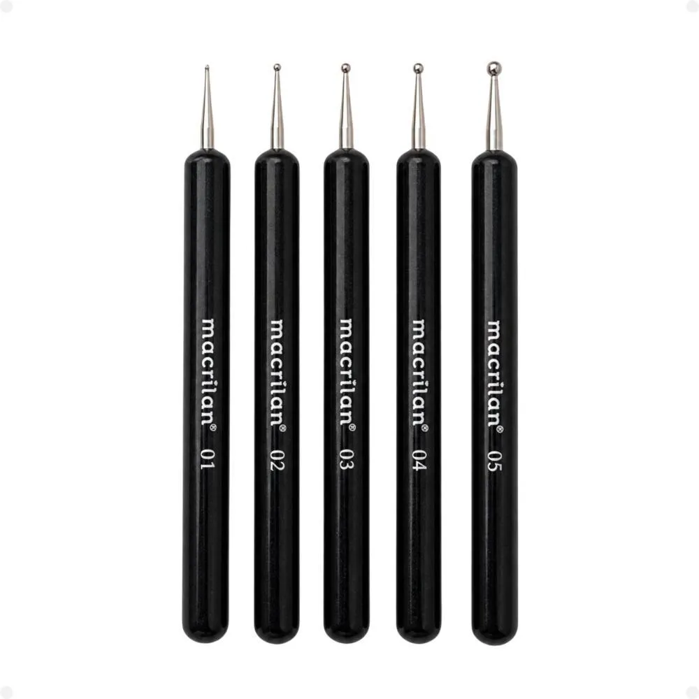 Kit Pincéis Boleador para Unhas Macrilan 5Un B701