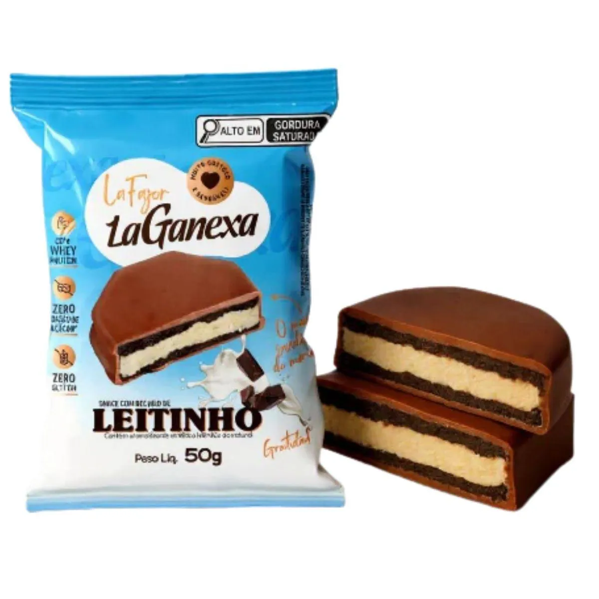 Alfajor Recheado La Fajor com Whey Protein 50G La Ganexa Leitinho