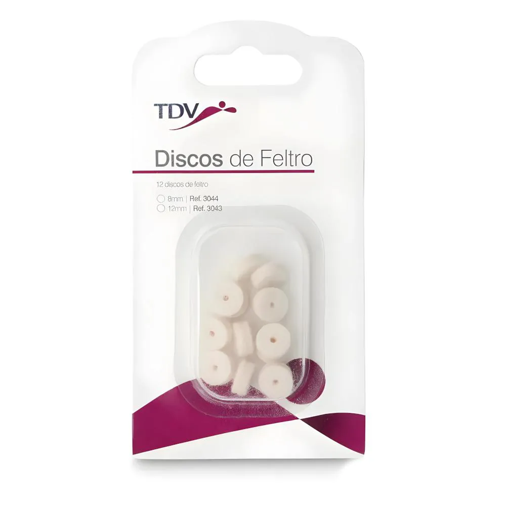 Discos de Feltro para Polimento 8Mm com 12 Unidades Tdv