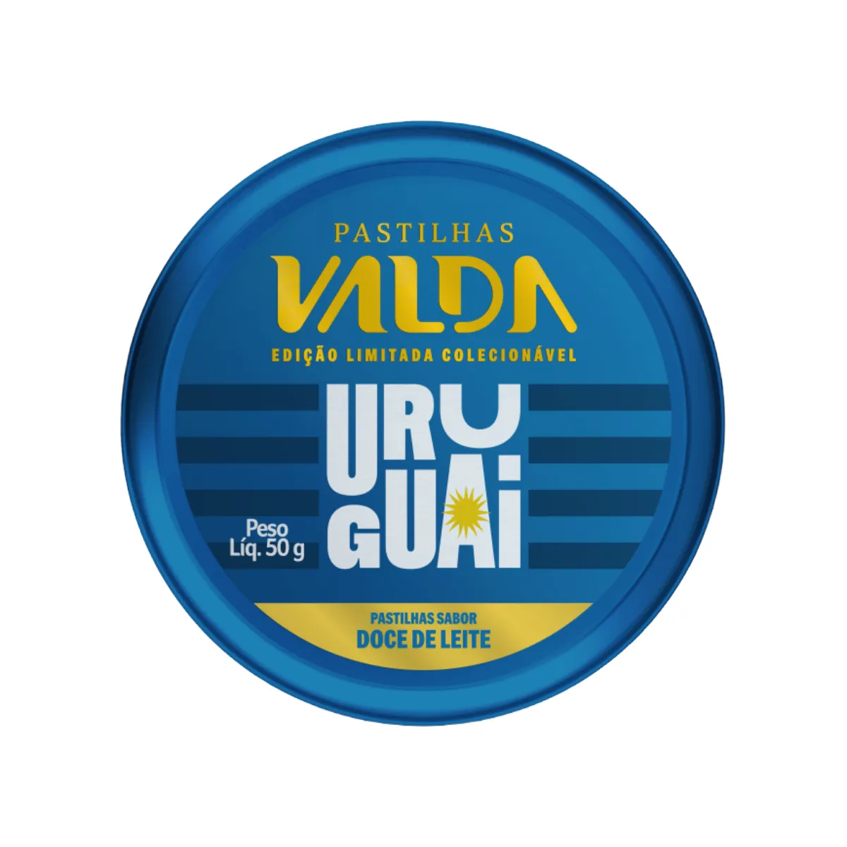 Pastilha Valda Edição Limitada Colecionável Campeões Uruguai Doce de Leite 50g
