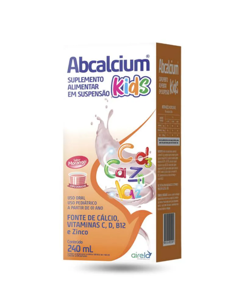 Abcalcium Kids Suplemento Alimentar Zero Açúcar 240Ml Airela