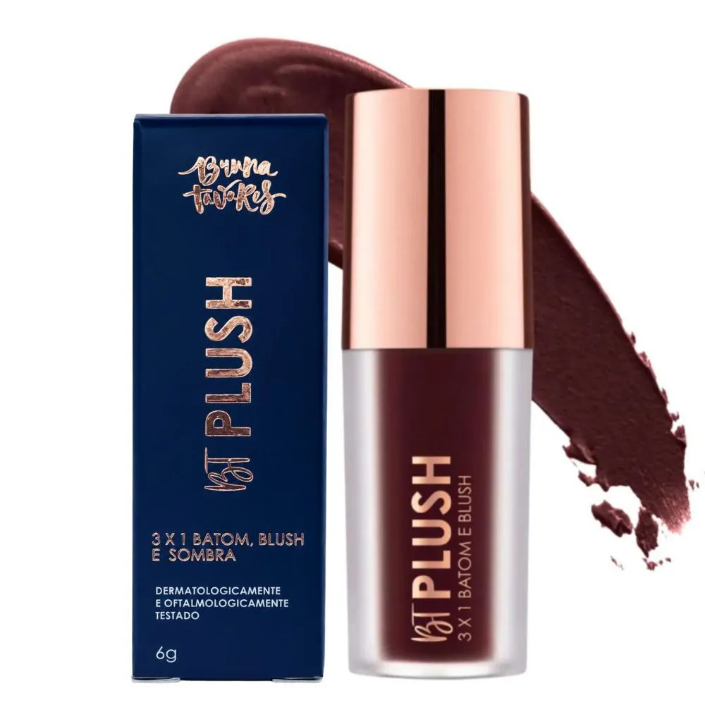 Batom, Blush e Sombra 3X1 Bruna Tavares Bt Plush Espresso 6G Bps12B