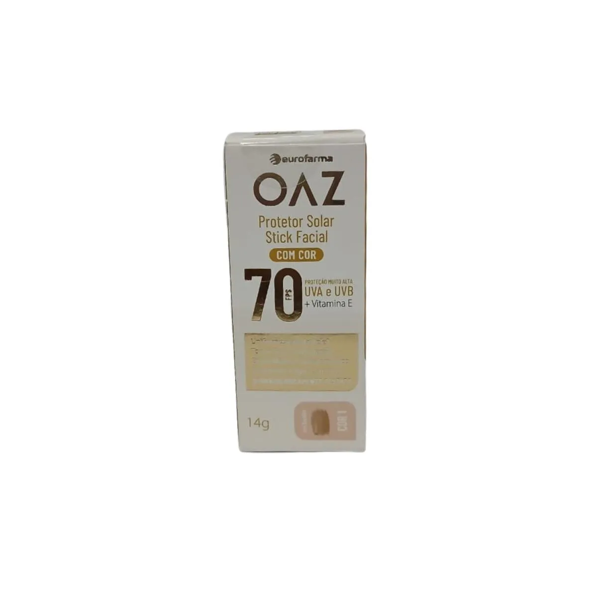 Oaz Protetor Solar em Stick Facial com Cor Fps70 14Ml - Cor 1