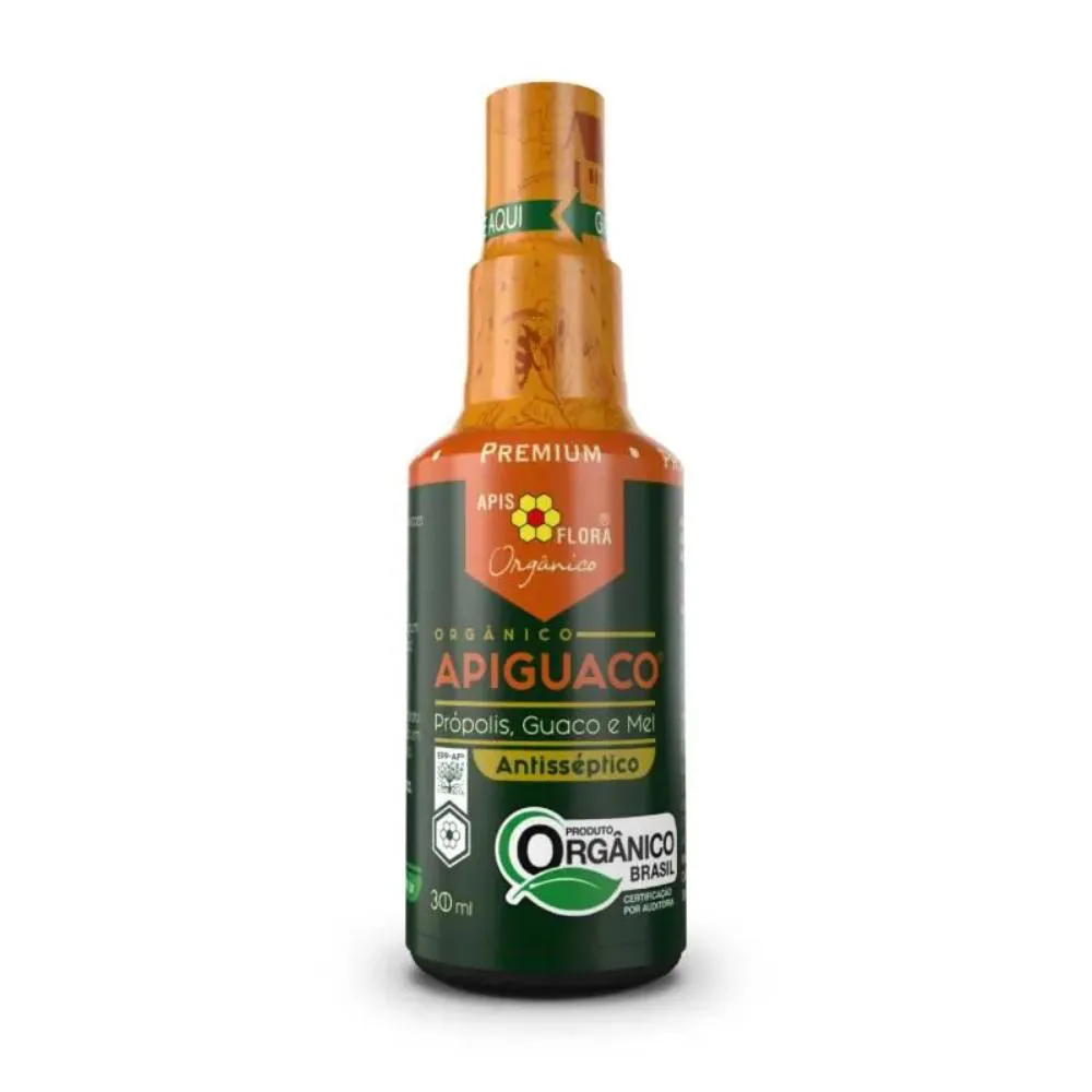 Apiguaco Orgânico Antisséptico Spray Apis Flora Própolis Guaco e Mel 30Ml