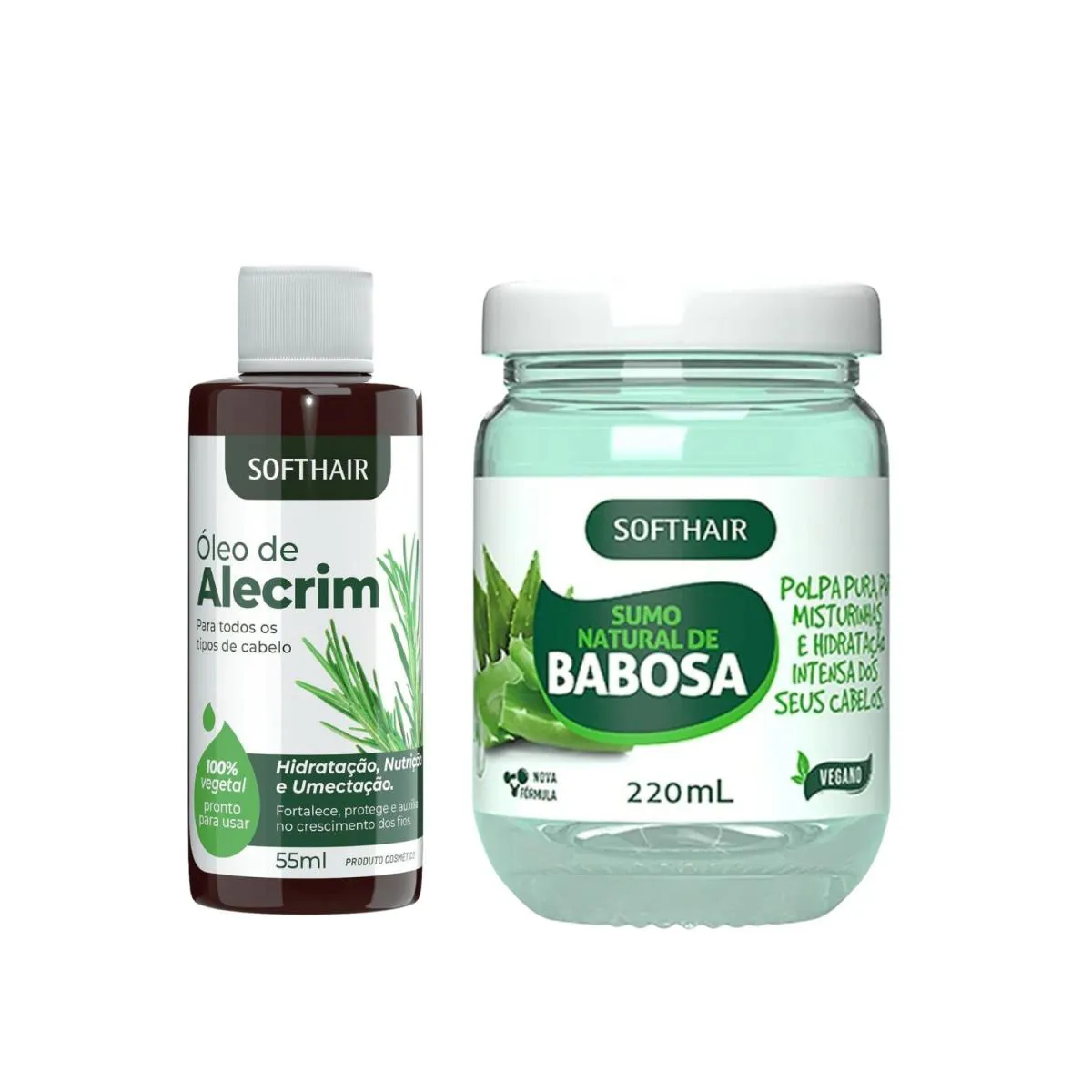 Kit Vegano Soft Hair Babosa e Alecrim para Cabelos Fortes