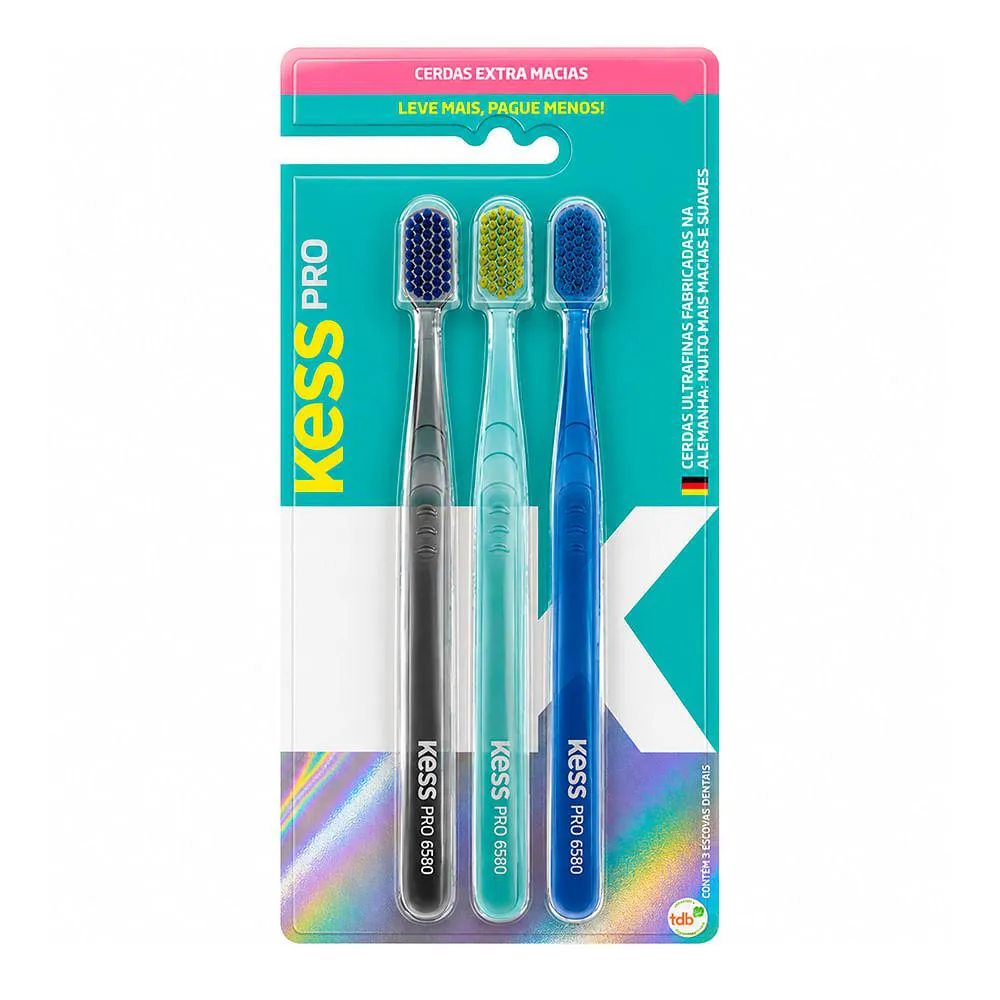 Kit Kess Pro Extra - Três Escovas Dentais