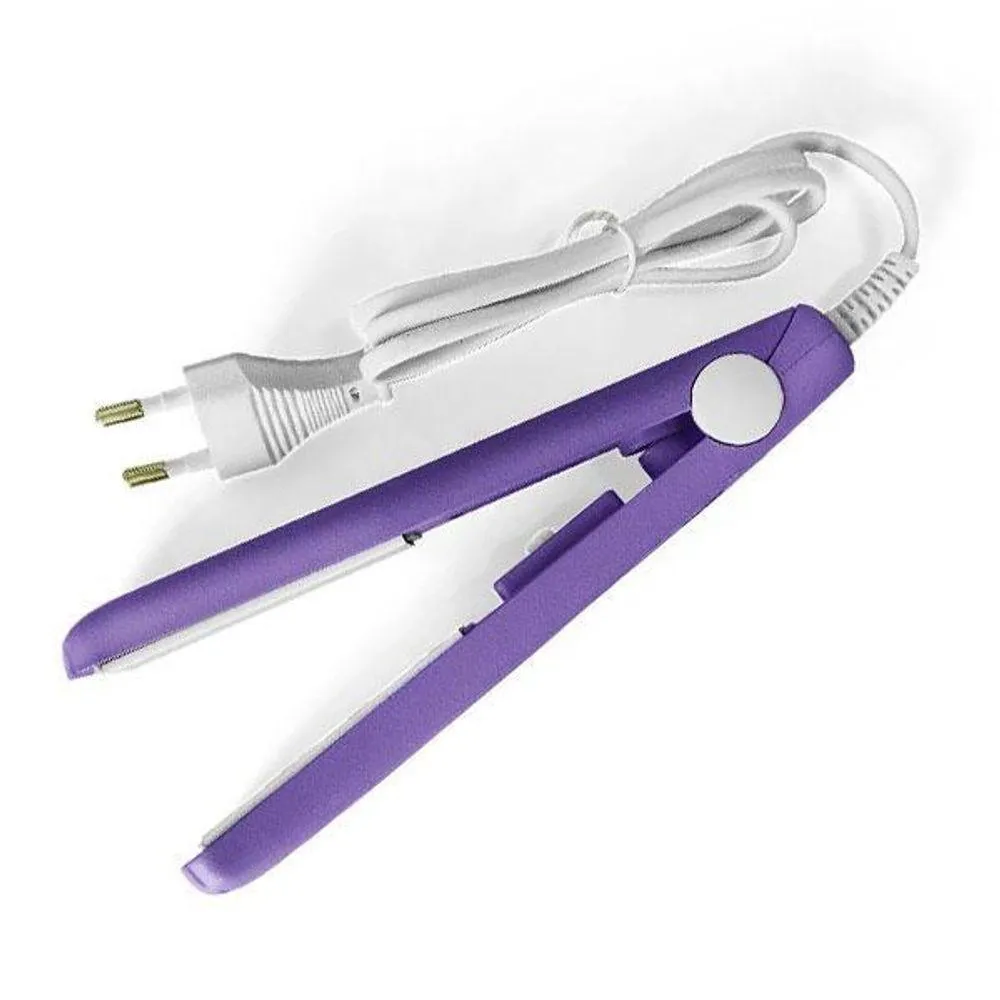 Chapinha Mini Prancha Portátil Cabelo 17cm Placas Lisas 160°c Roxo Bivolt 110v220v