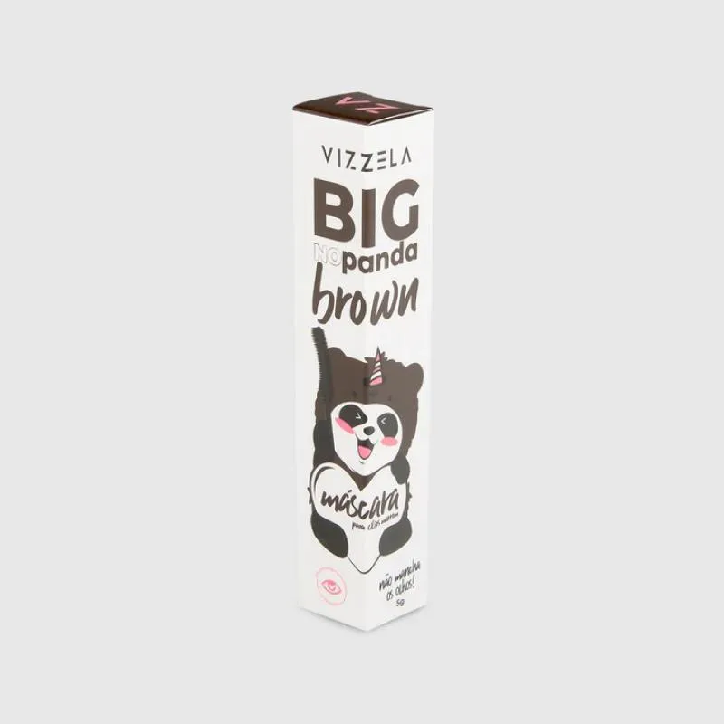 Vizzela Mascara para Cilios Big no Panda Brown Marrom 5g