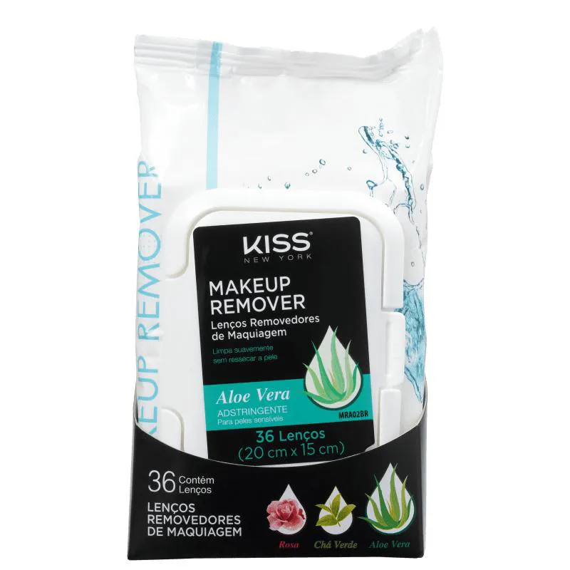 Lenço Demaquilante Aloe Vera Kiss New York