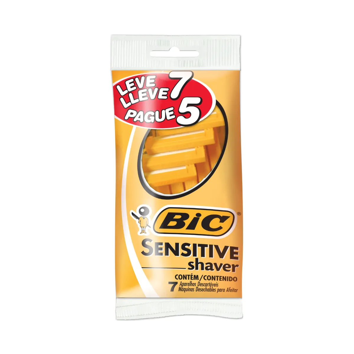 Barbeador Descartável Bic Sensitive Shaver com 7 unidades