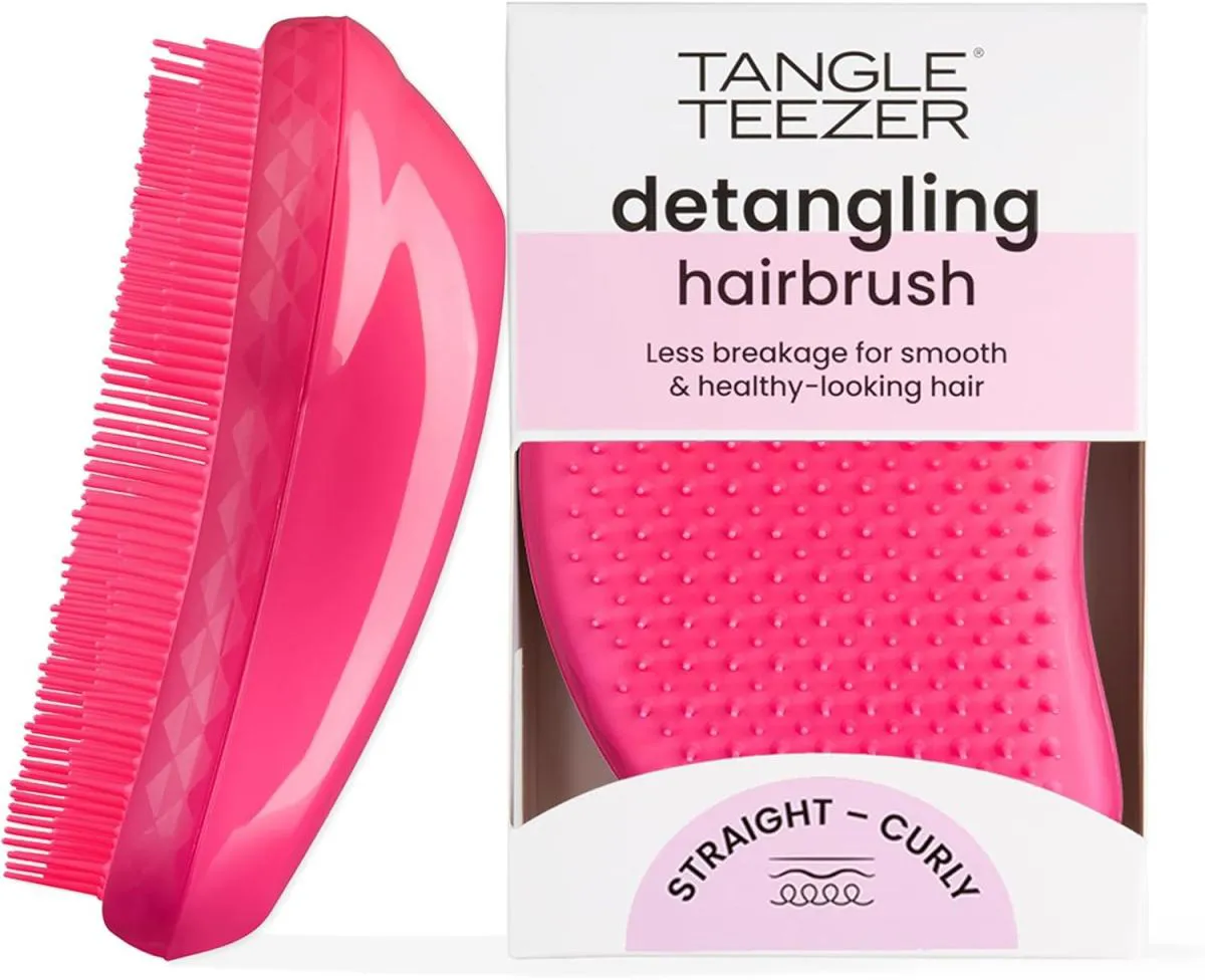 Escova de Cabelo The Original Straight Curly Pink Fizz Tangle Teezer