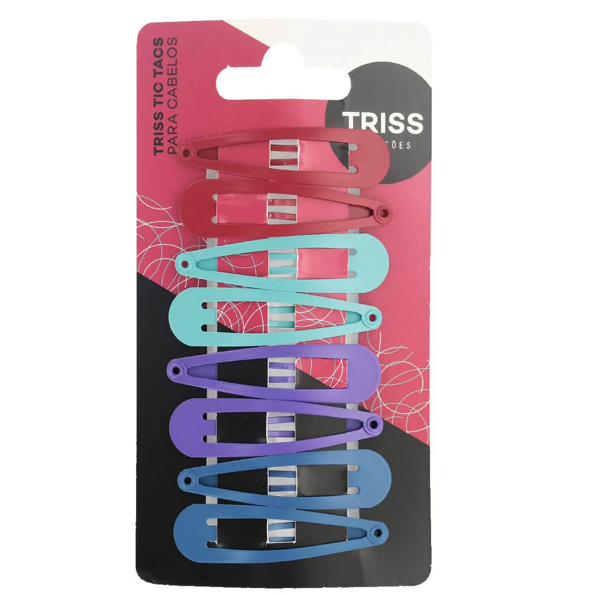 Presilha Tic-Tac Triss Coloridos 8 Unidades