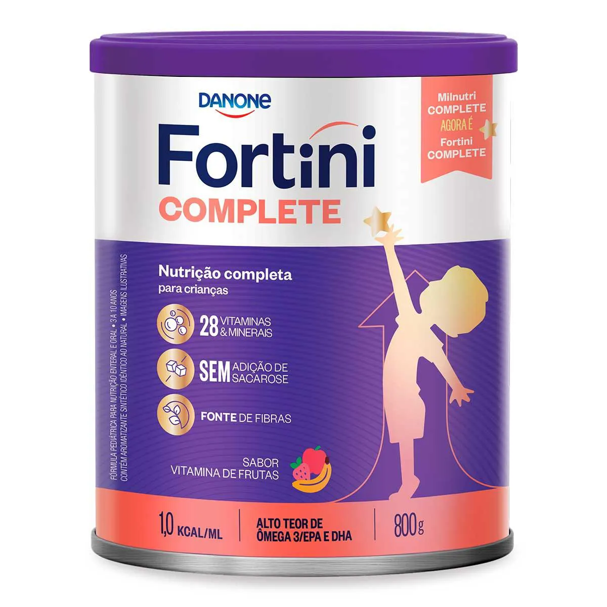 Fórmula Infantil Fortini Complete Vitamina de Frutas 3 a 10 anos 800g