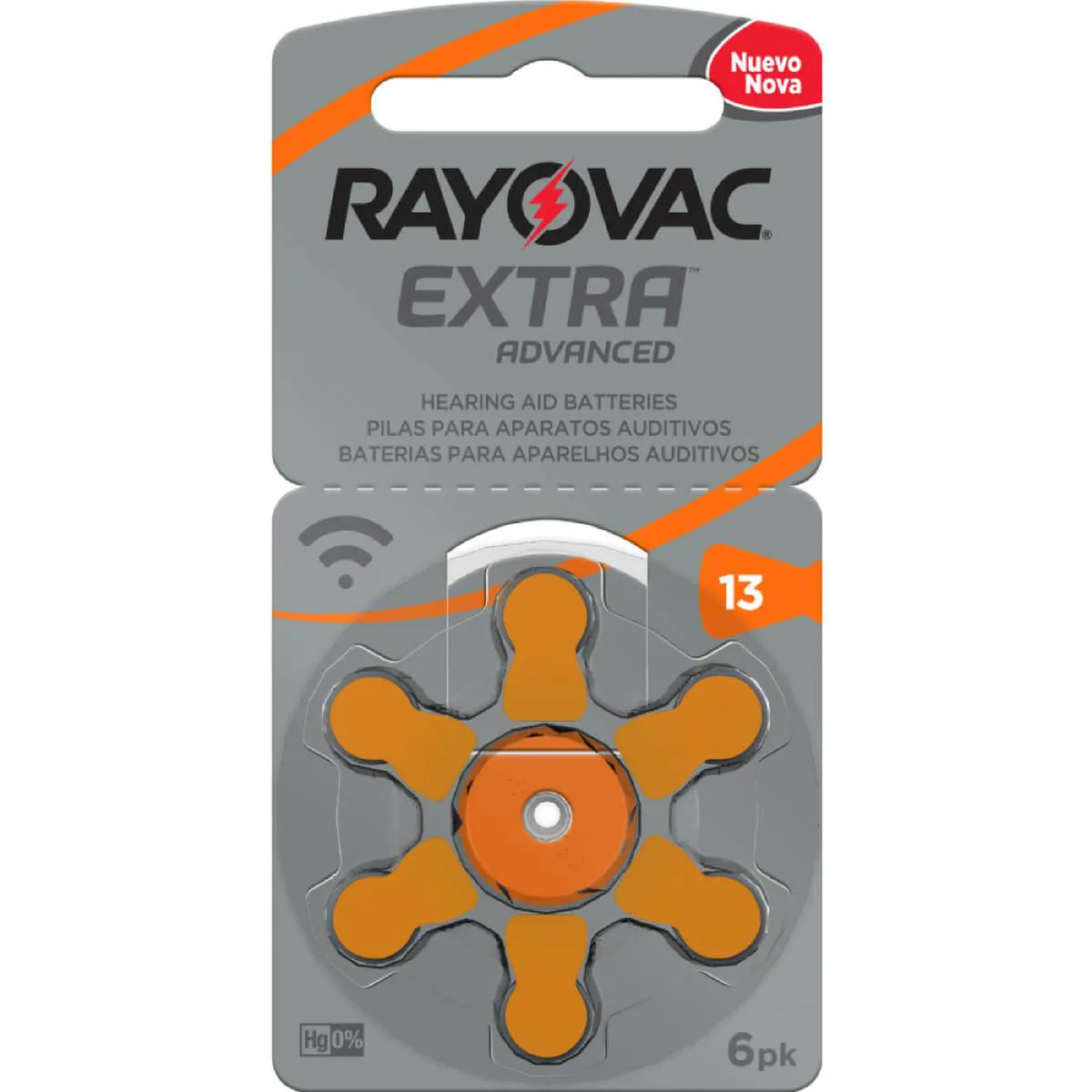 Pilha para Aparelho Auditivo 13 Rayovac Extra Advanced com 6 unidades