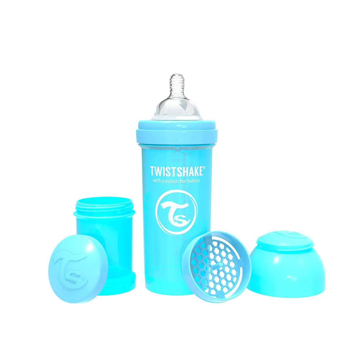 Mamadeira Twistshake Anticólica Azul 260ml - 1 unidade