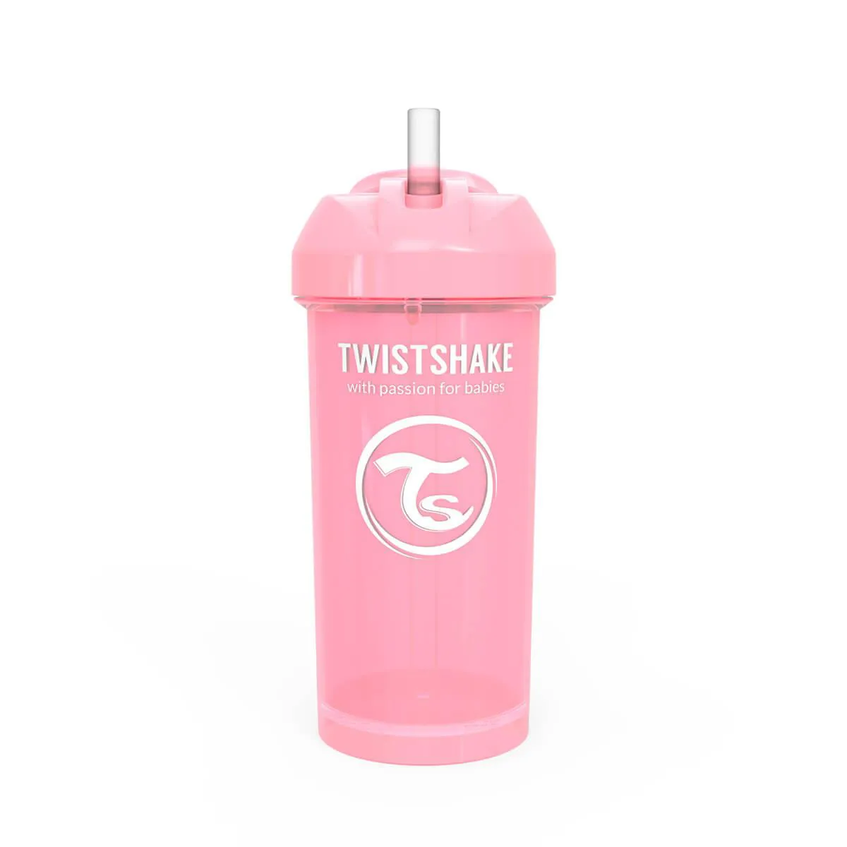 Copo com Canudo Twistshake Straw 6+ Meses Rosa 360ml