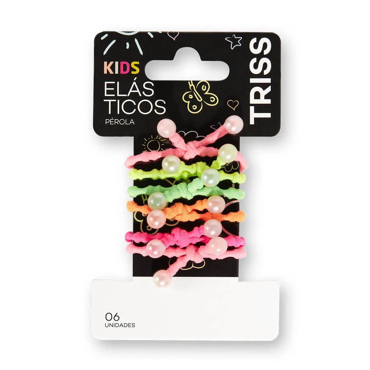 Elásticos de Cabelos Triss Kids Pérola 6 Unidades