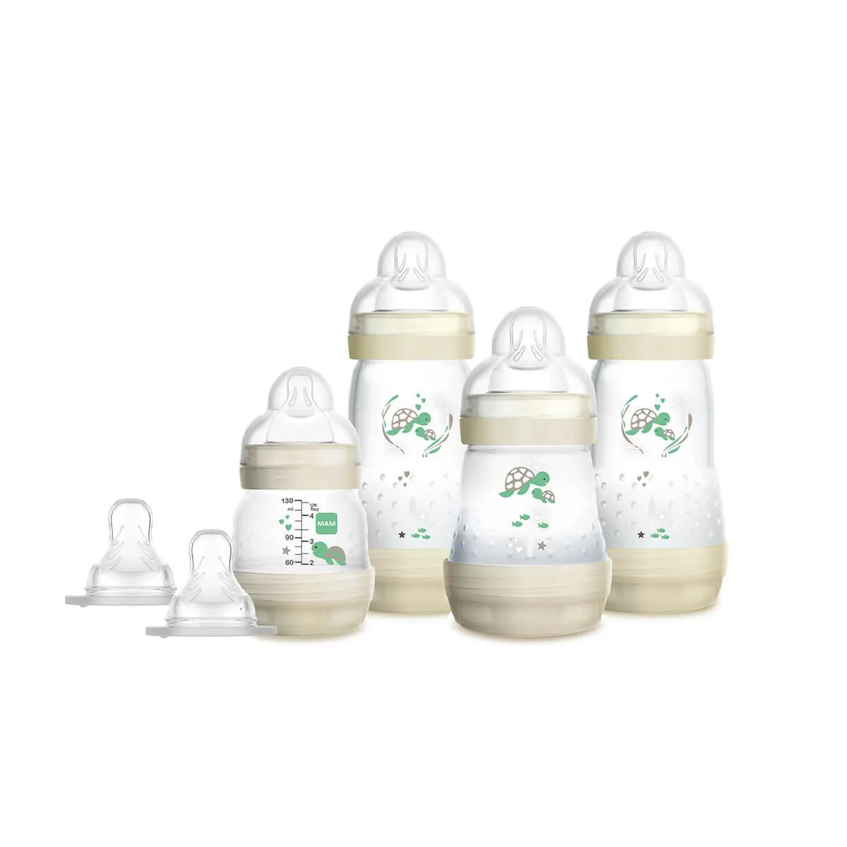 Kit Mamadeira MAM Easy Start Gift Set Anticólica Neutra - 4 Mamadeiras e 2 Bicos