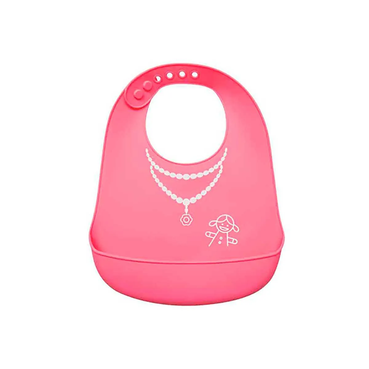 Babador de Silicone com Pega Migalhas Buba Baby Rosa 1 unidade