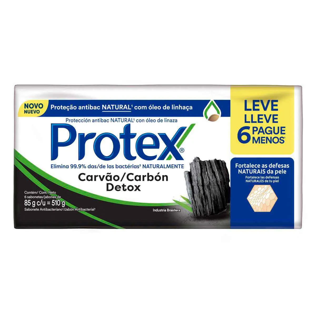 Sabonete em Barra Protex Carvão Detox 6 Unidades