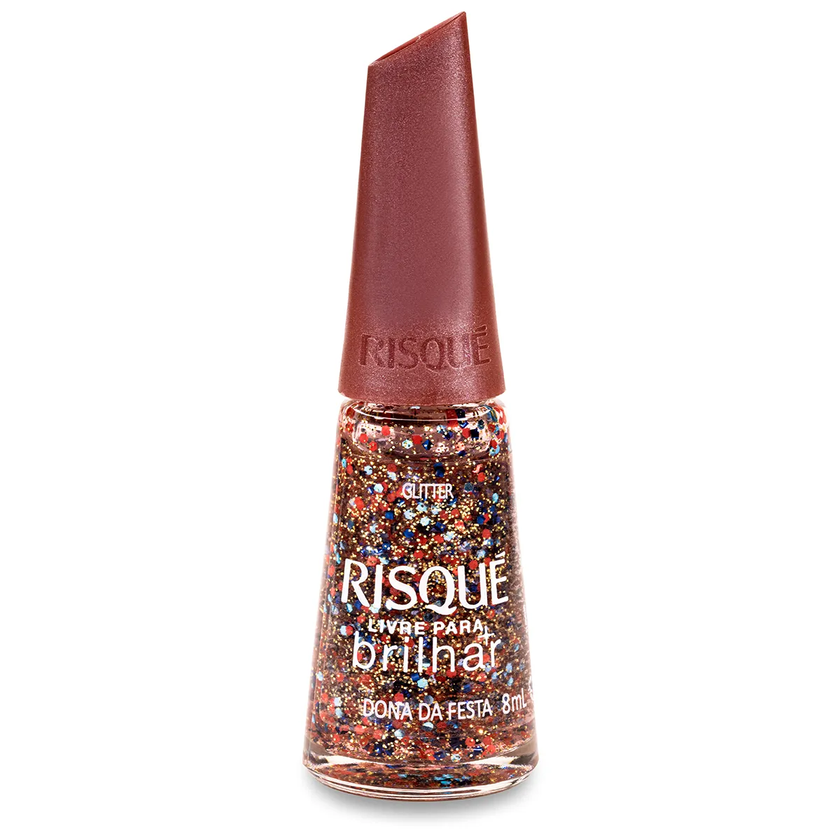 Esmalte Glitter Risqué Livre Para Brilhar 8ml – Dona da Festa