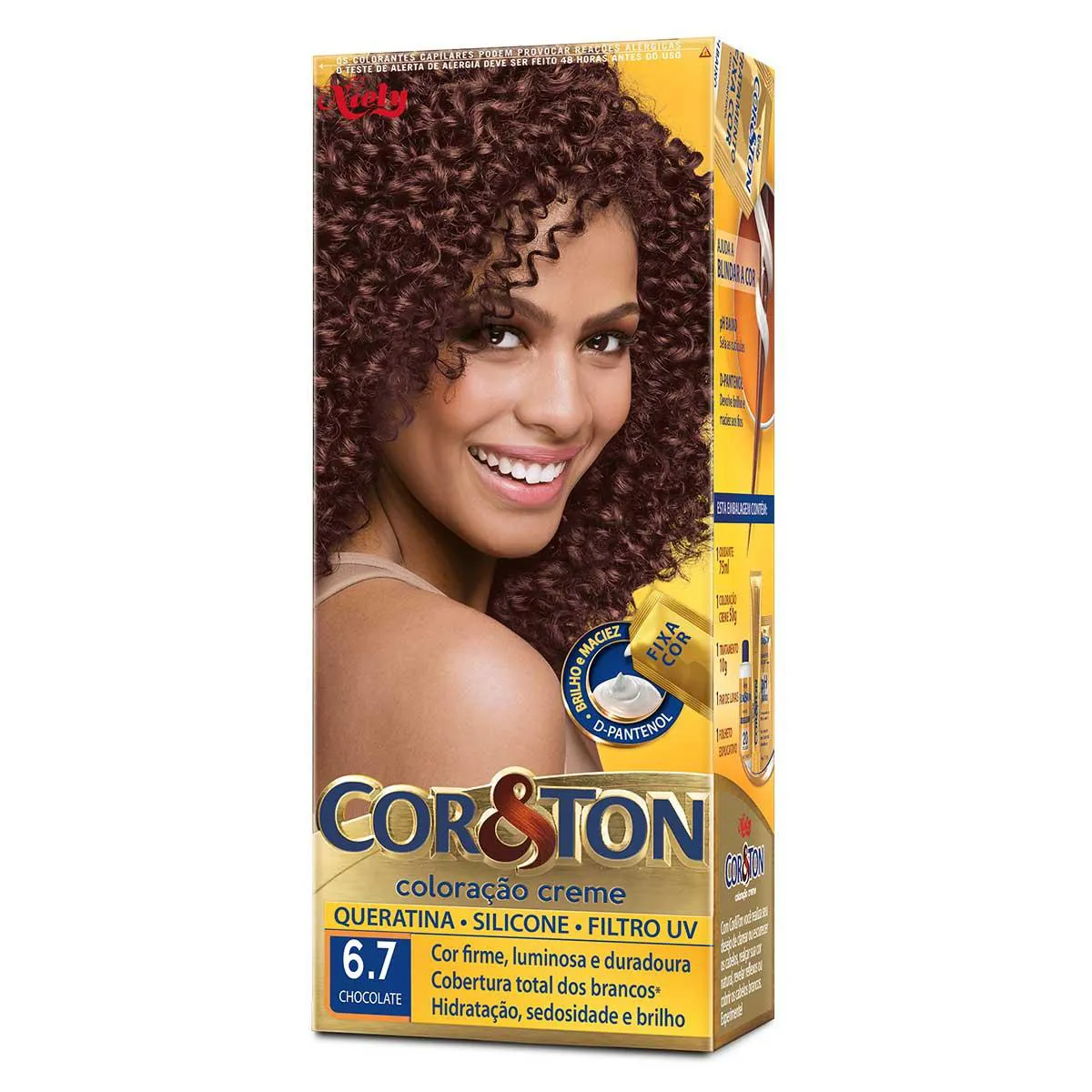 Tinta de Cabelo Permanente Cor&Ton Niely - 6.7 Chocolate